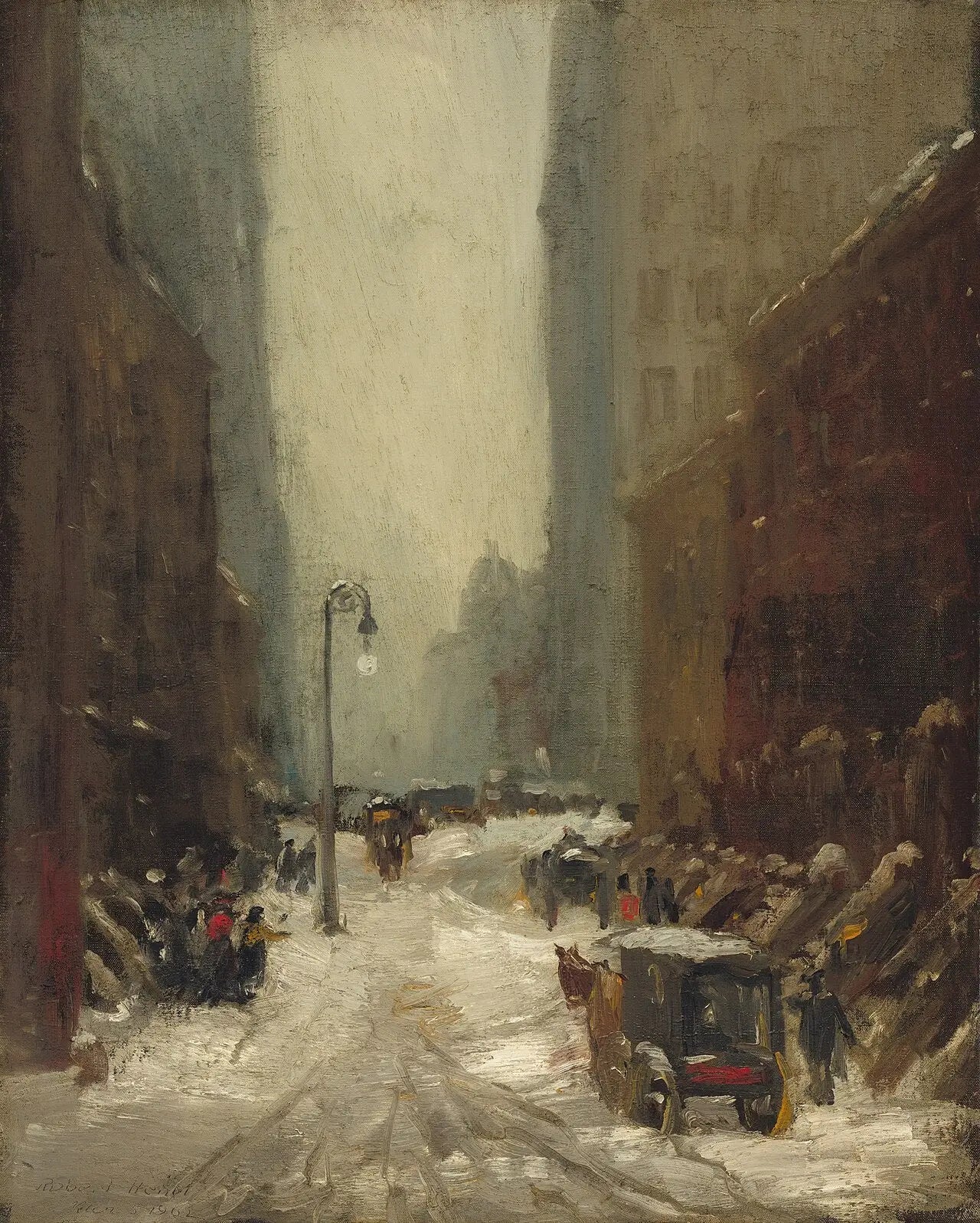 Neige à New York - Robert Henri image 1 copie de tableau peinte à la main