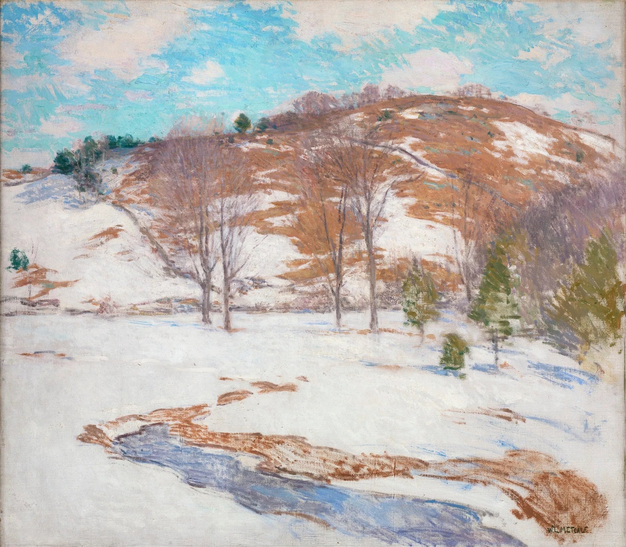 Neige dans les contreforts - Willard Metcalf image 1 copie peinte à la main à l’huile