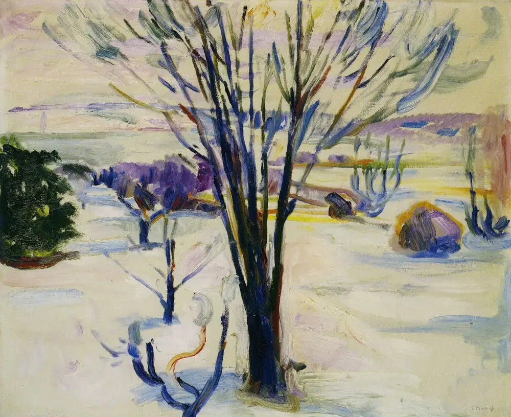 Neige - Edvard Munch image 1 reproduction de peinture à l’huile