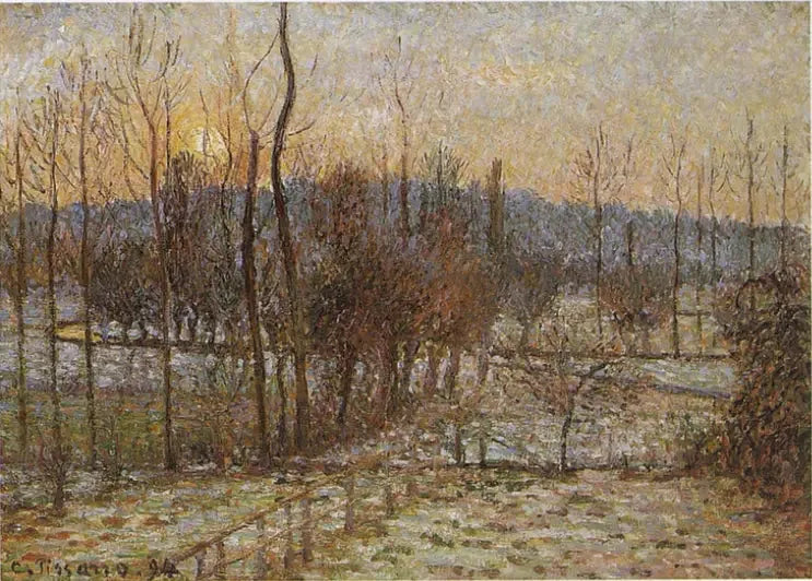 Neige, soleil couchant, Éragny - Camille Pissarro