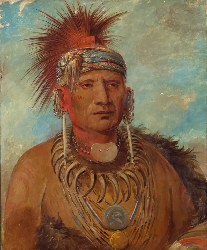 Neu-mon-ya, Pluie qui marche, Chef de guerre - George Catlin