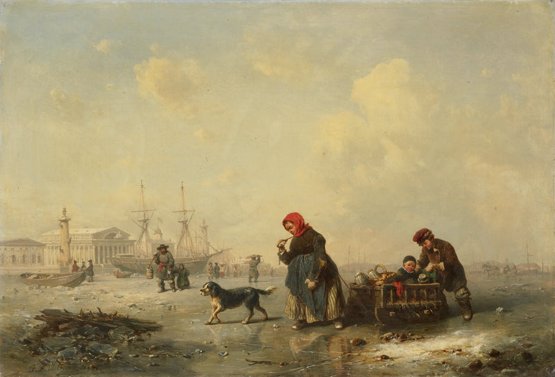 La Newa près de Saint-Pétersbourg (Leningrad) en hiver - Theodor Hildebrandt