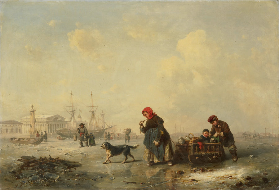 La Newa près de Saint-Pétersbourg (Leningrad) en hiver - Theodor Hildebrandt