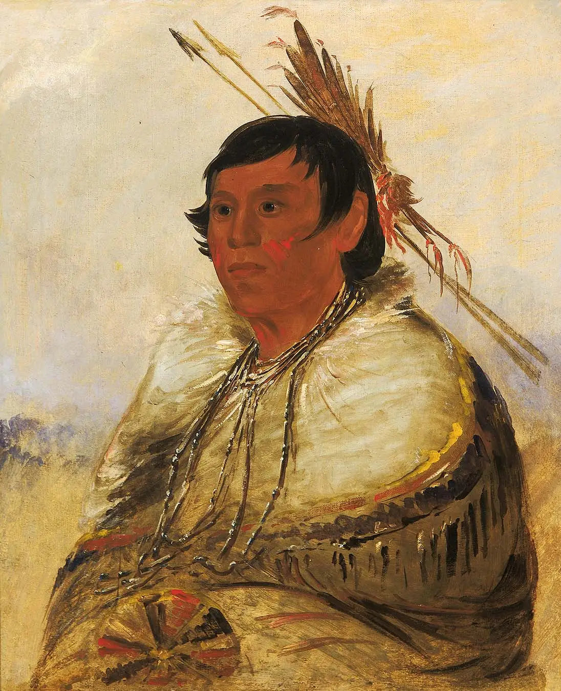 Ni-a-có-mo, Fix With the Foot, un Brave - George Catlin image 1 tableau peint à l’huile sur toile