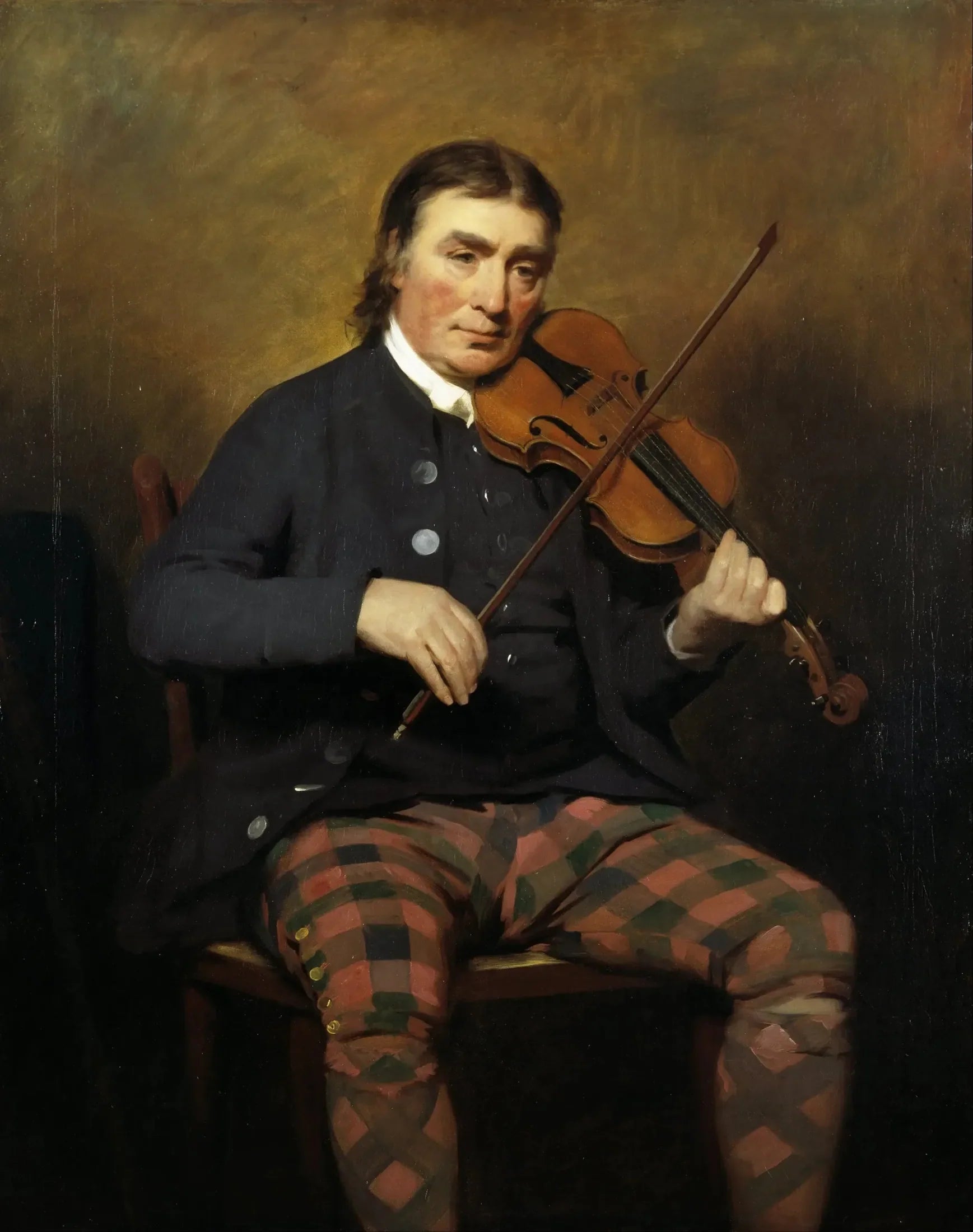 Niel Gow, 1727 - 1807. Violoniste et compositeur - Henry Raeburn image 1 copie de tableau peinte à la main