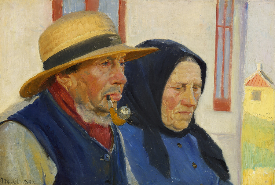 Niels et Ane Gaihede devant leur maison à Østerby. - Michael Peter Ancher