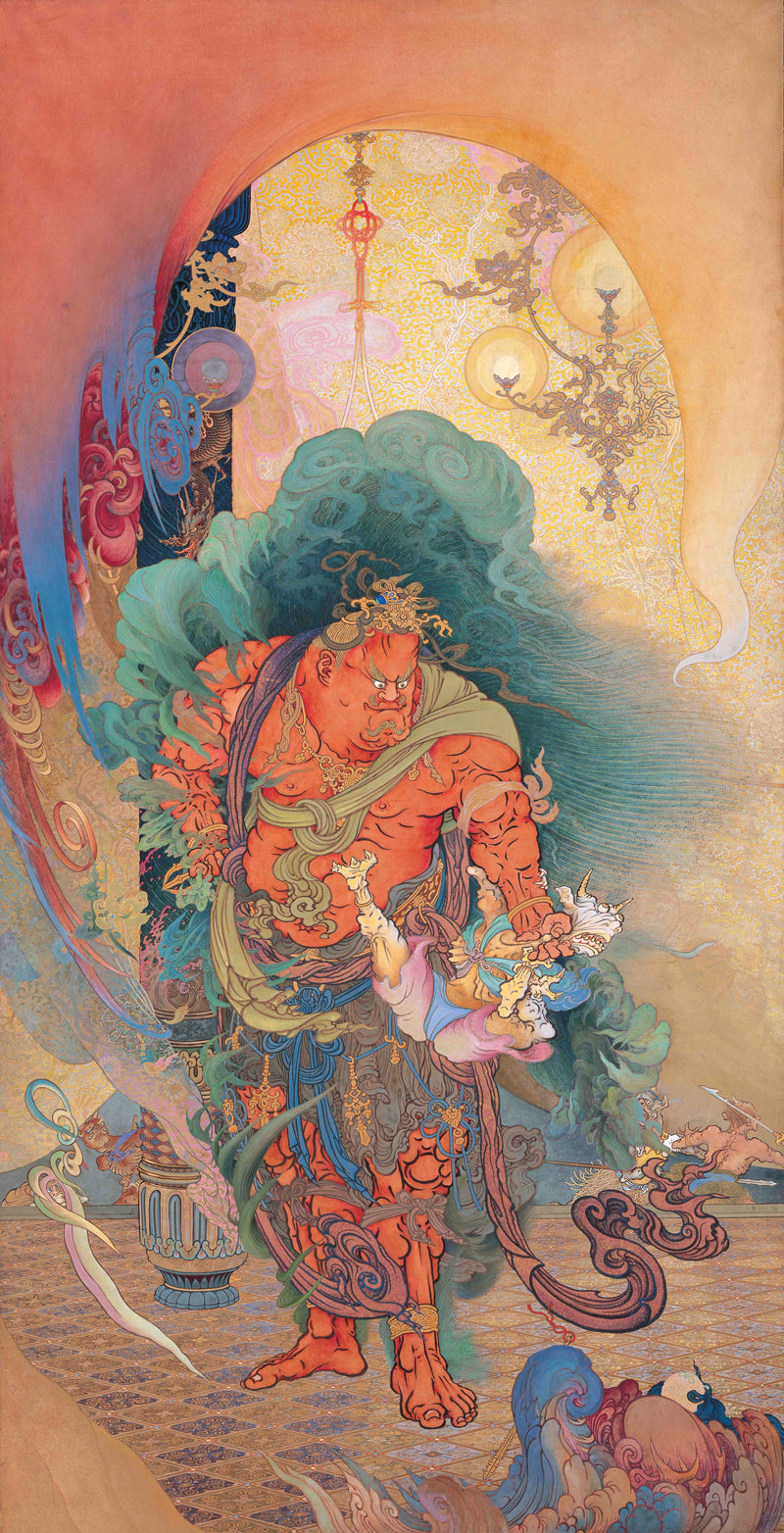 Nio saisissant un esprit maléfique - Kanō Hōgai