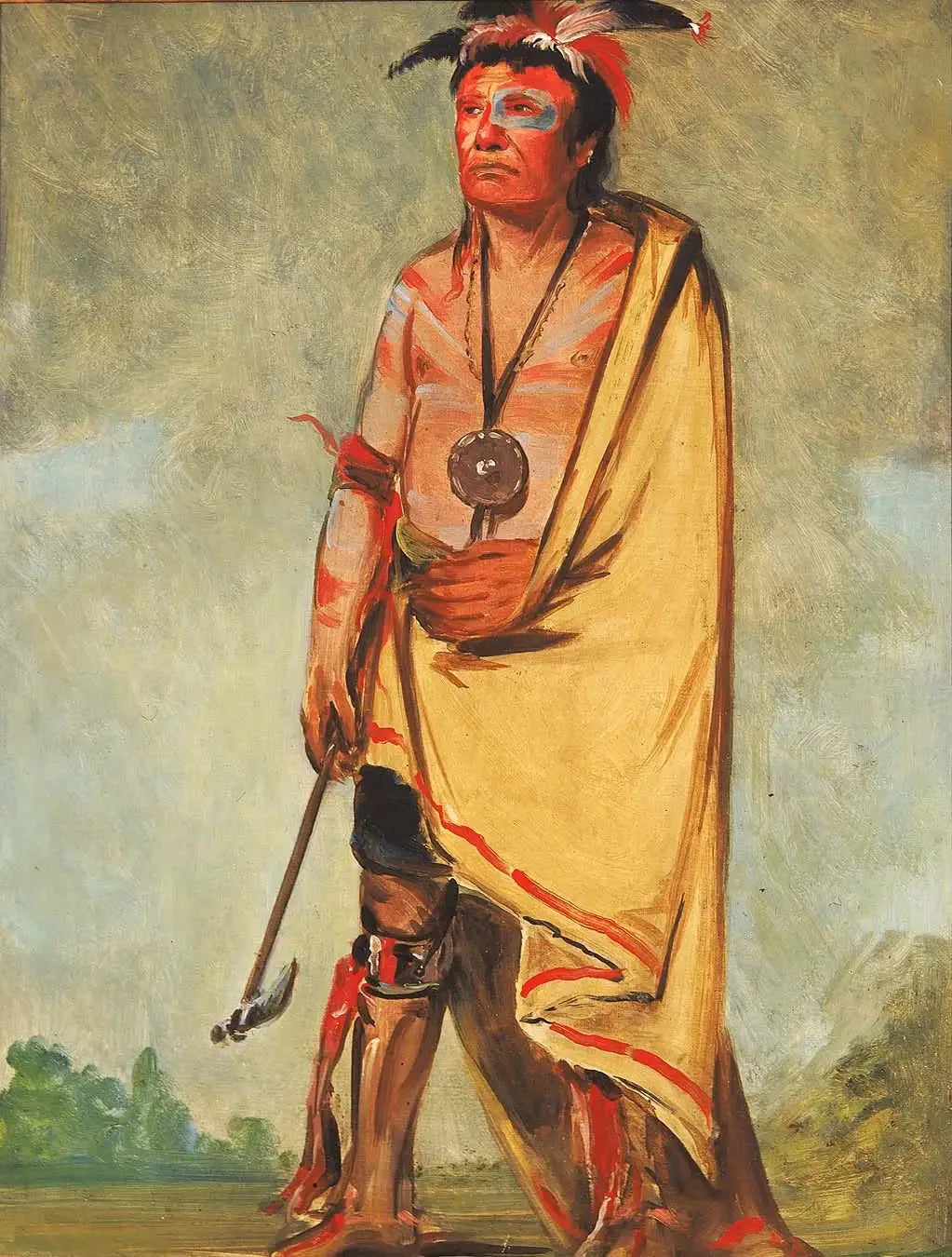 No-ak-chóo-she-kaw, Celui qui brise les buissons - George Catlin image 1 tableau peint à l’huile sur toile