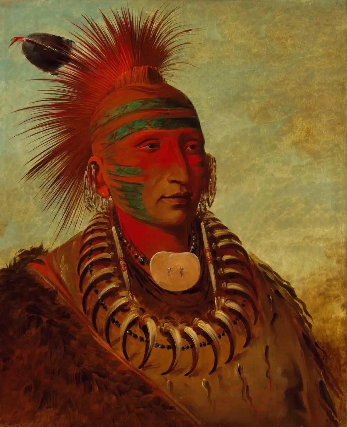 No-ho-mun-ya, Celui qui ne prête aucune attention - George Catlin image 1 reproduction d’œuvre d’art à l’huile