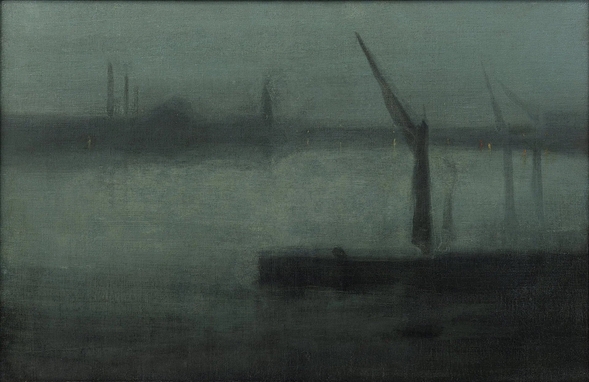 Nocturne : Bleu et Argent — Battersea Reach - James Abbott McNeill Whistler image 1 tableau peint à l’huile sur toile