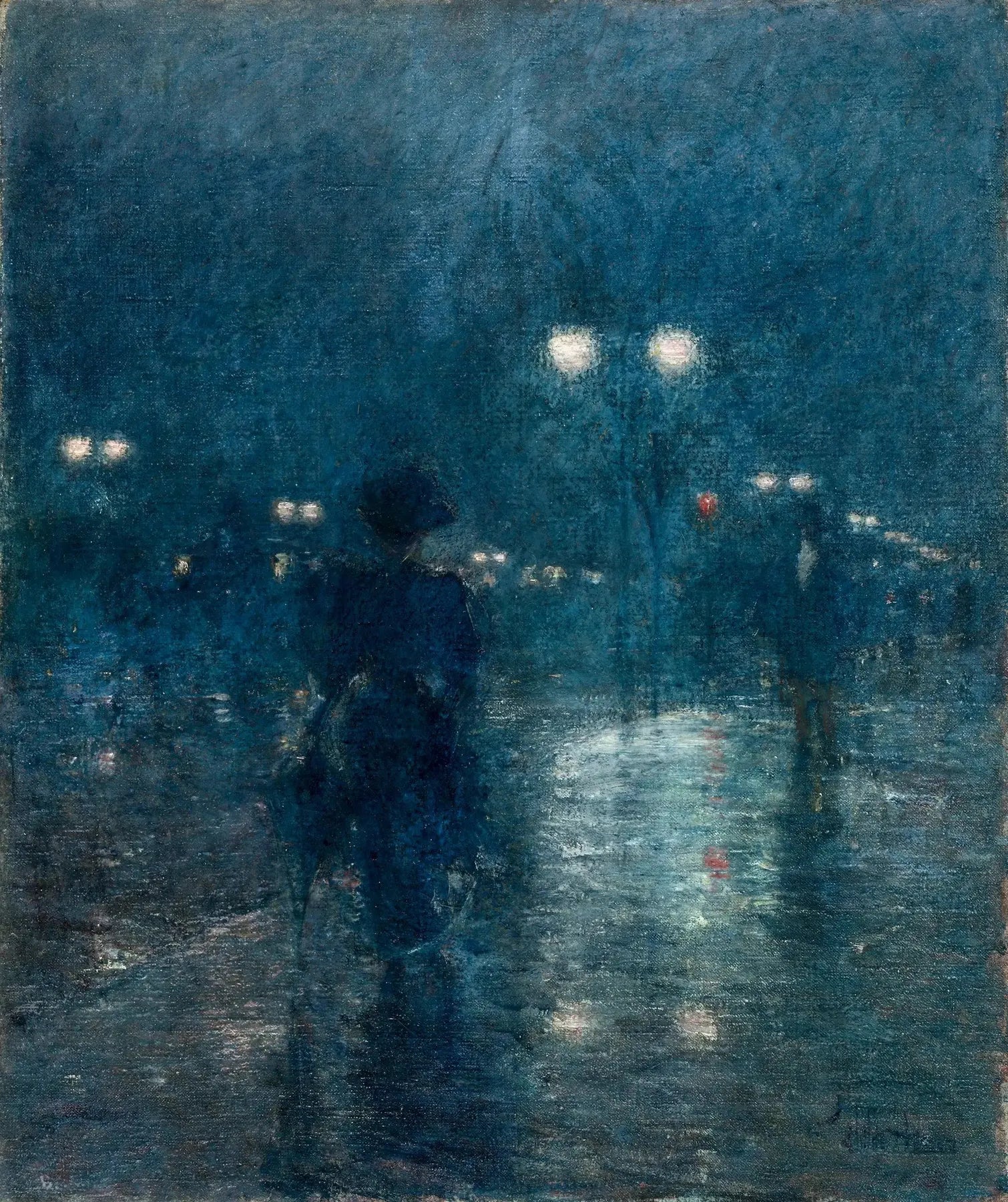 Nocturne de la Cinquième Avenue - Childe Hassam image 1 reproduction d’œuvre d’art à l’huile