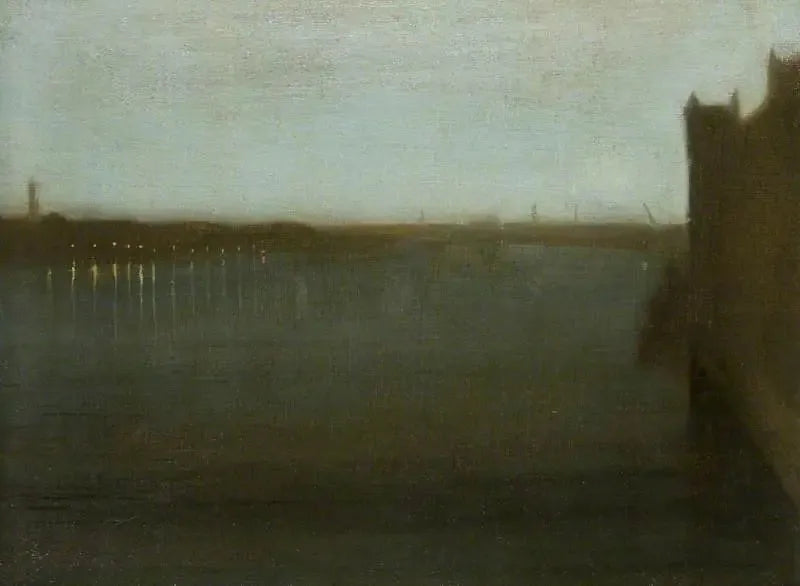 Nocturne : Gris et Or, Pont de Westminster - James Abbott McNeill Whistler image 1 copie de tableau peinte à la main
