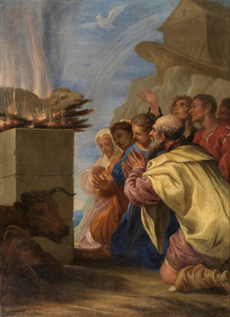 Noé et sa famille après le déluge - Juan Antonio de Frías y Escalante