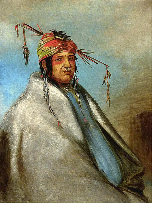 Non-on-dá-gon, un chef - George Catlin image 1 copie peinte à la main à l’huile