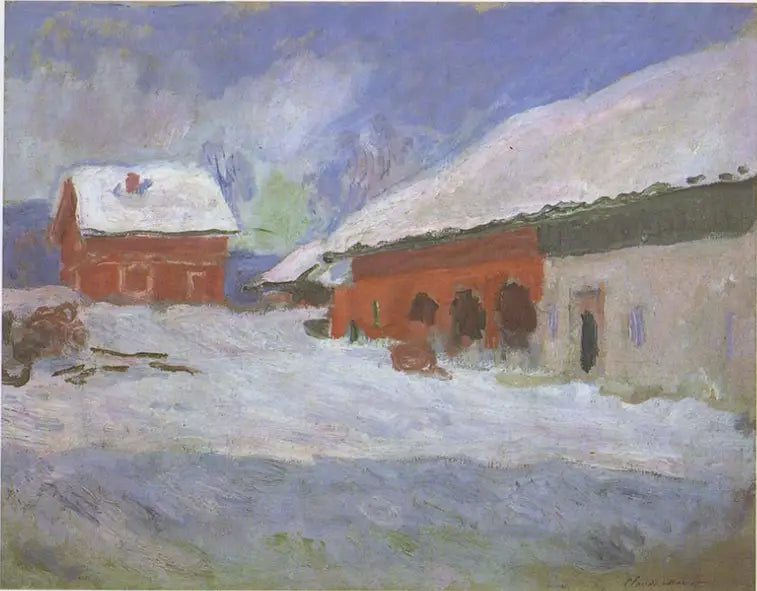 Norvège, les maisons rouges à Björnegaard - Claude Monet
