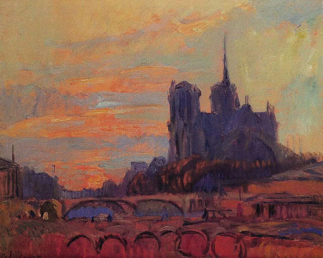 Notre-Dame de Paris - Albert Lebourg image 1 copie de tableau peinte à la main
