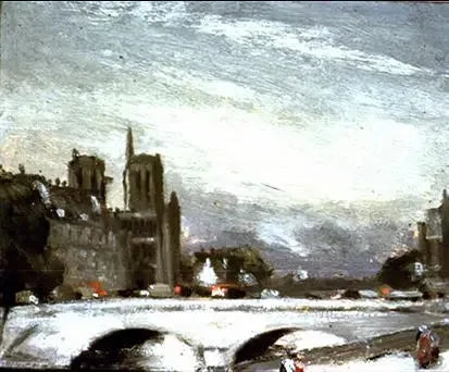 Notre Dame et la Seine - Robert Henri image 1 reproduction artisanale de tableau