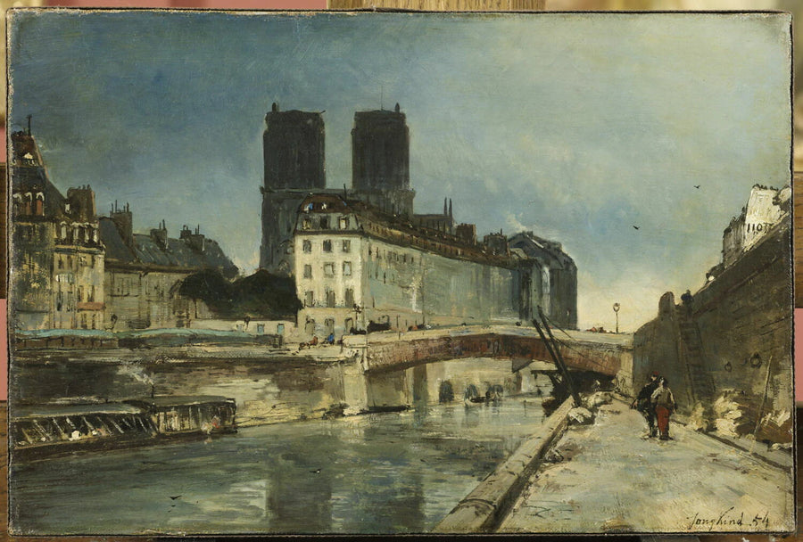 Notre-Dame de Paris vue du quai Saint-Michel avec le Petit Pont - Johan Barthold Jongkind