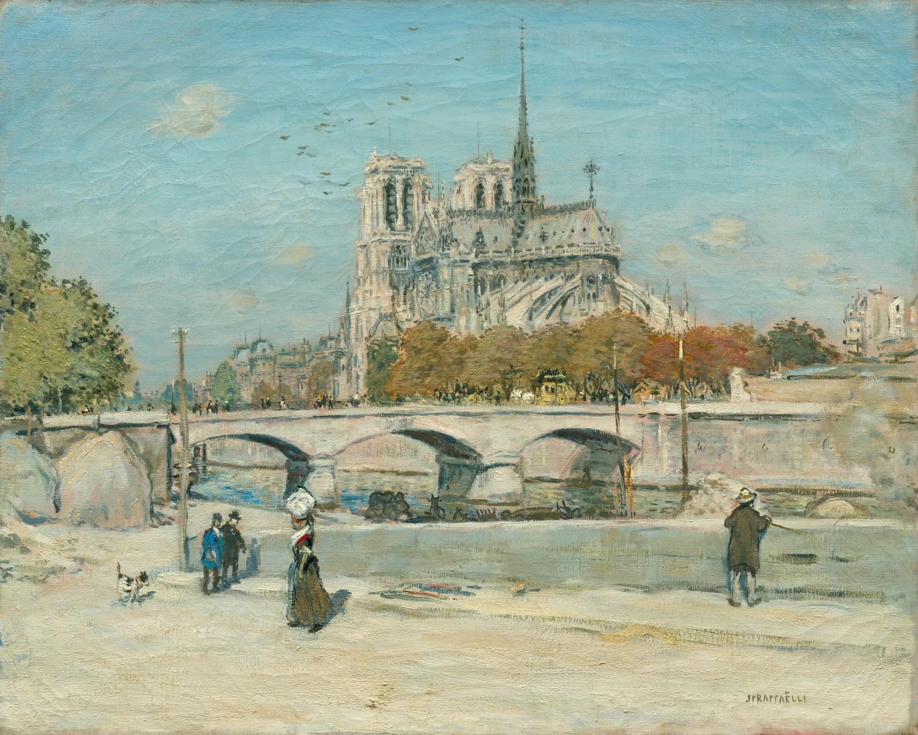 Notre-Dame vue du quai de la Tournelle - Jean-François Raffaëlli image 1 reproduction de peinture à l’huile