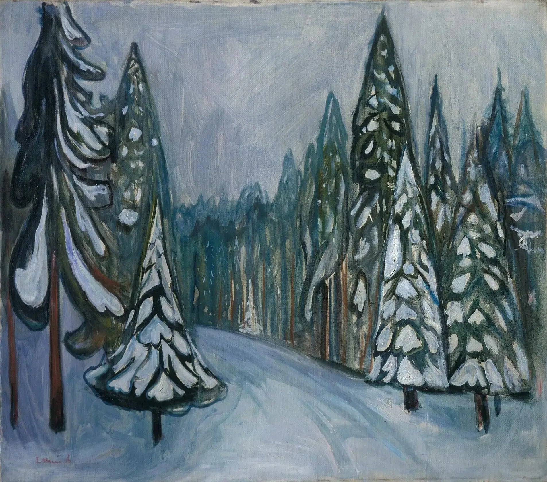 Nouvelle Neige - Edvard Munch image 1 copie peinte à la main à l’huile