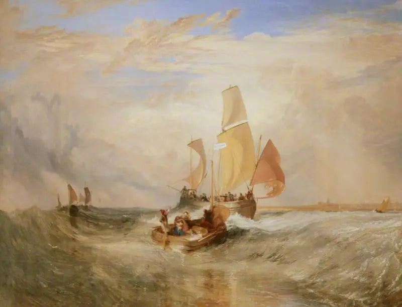 'Now for the Painter' (Rope) – Passengers Going on Board - J. M. W. Turner image 1 copie peinte à la main à l’huile