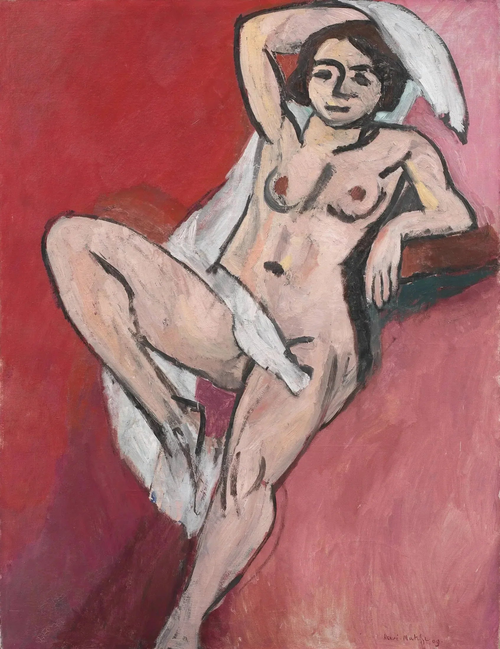 Nu à l'écharpe blanche - Henri Matisse image 1 reproduction artisanale de tableau