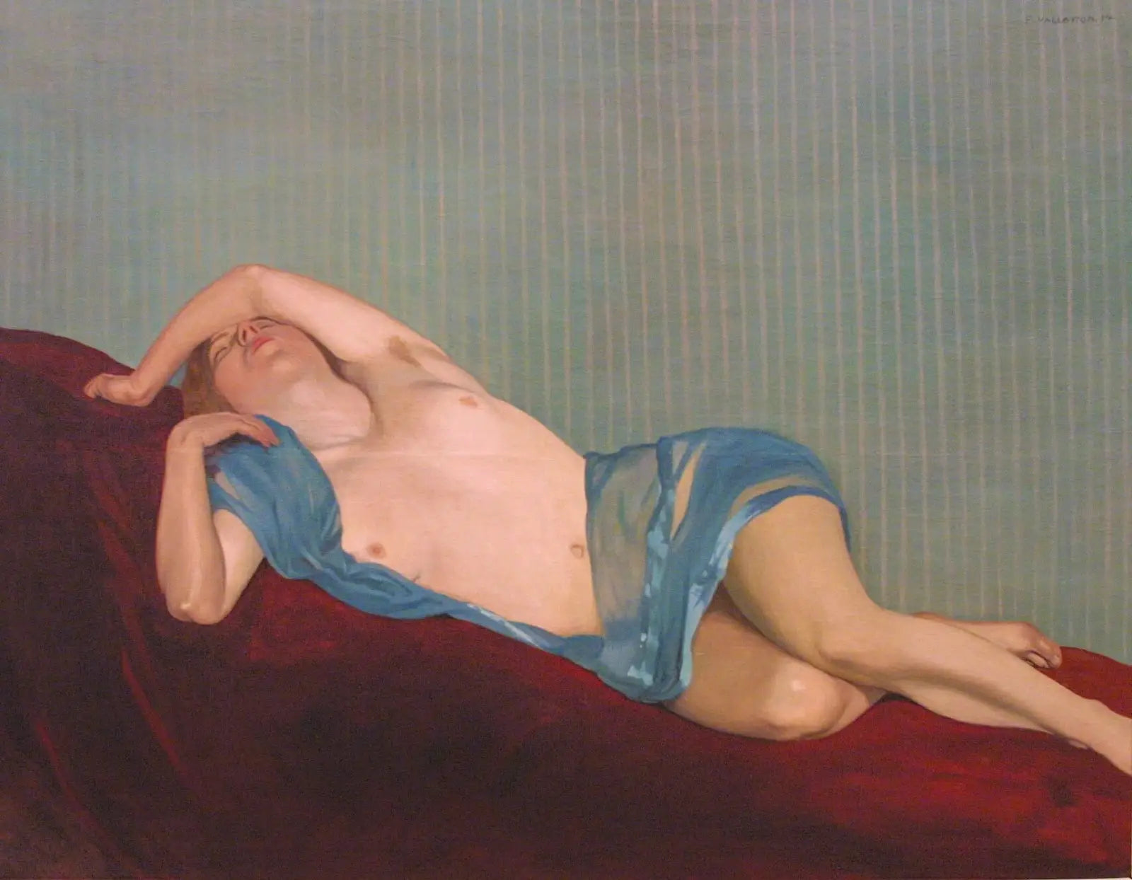 Nu à l'écharpe verte - Félix Vallotton image 1 tableau peint à l’huile sur toile