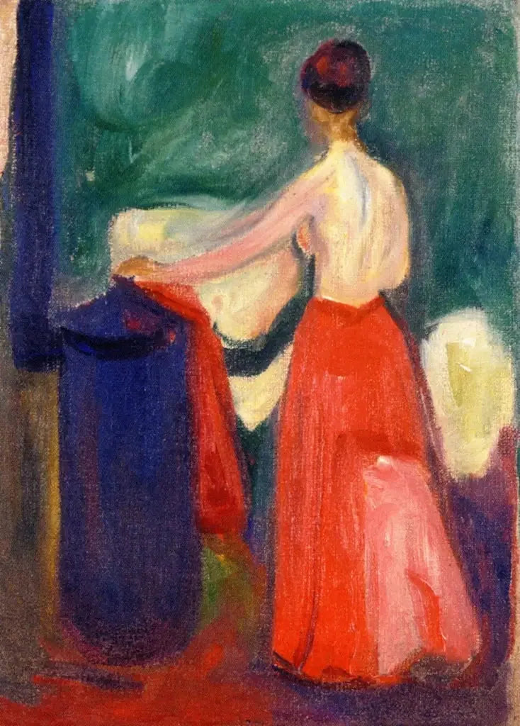 Nu à la jupe rouge - Edvard Munch image 1 reproduction de peinture à l’huile