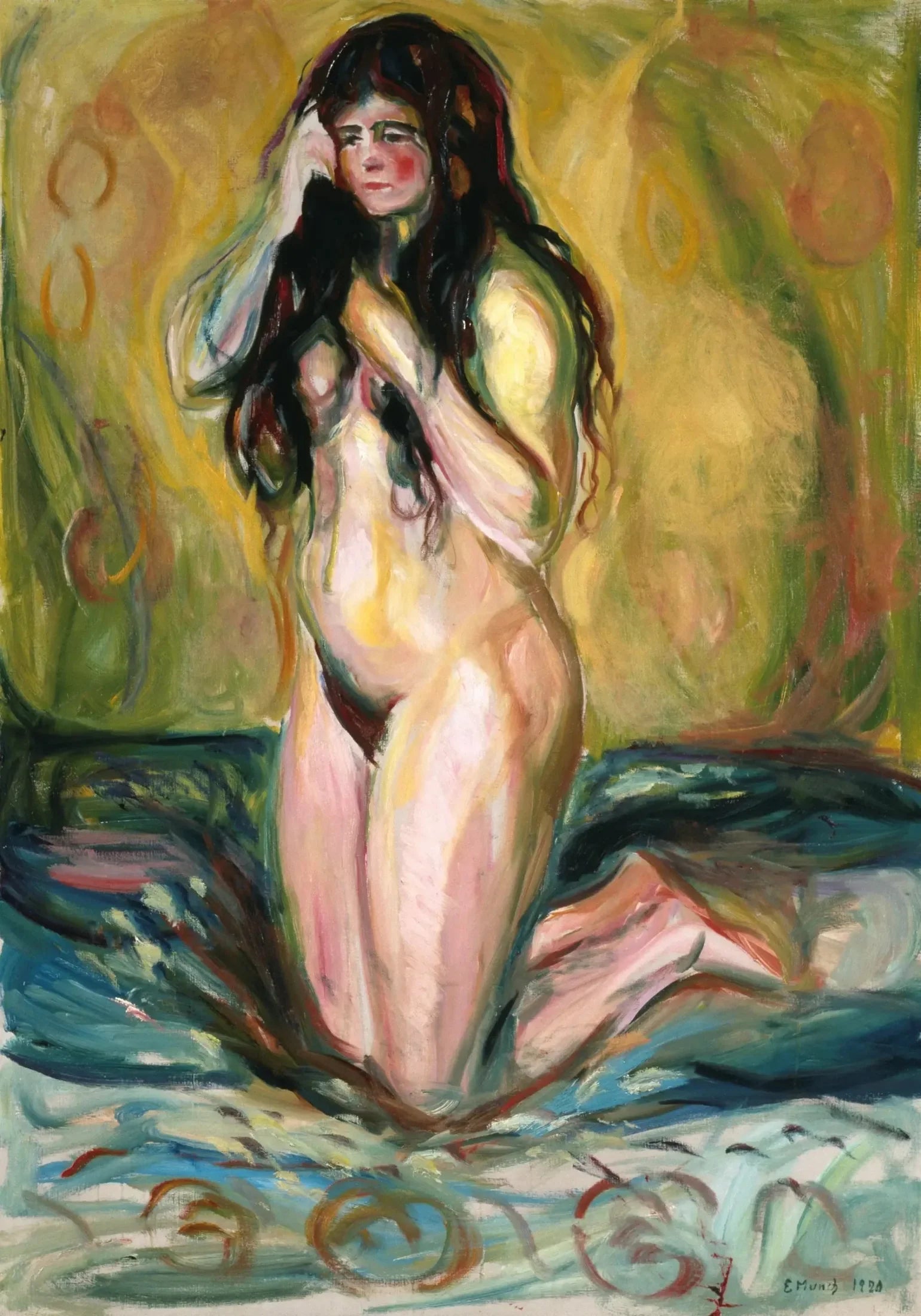 Nu agenouillé - Edvard Munch image 1 copie peinte à la main à l’huile