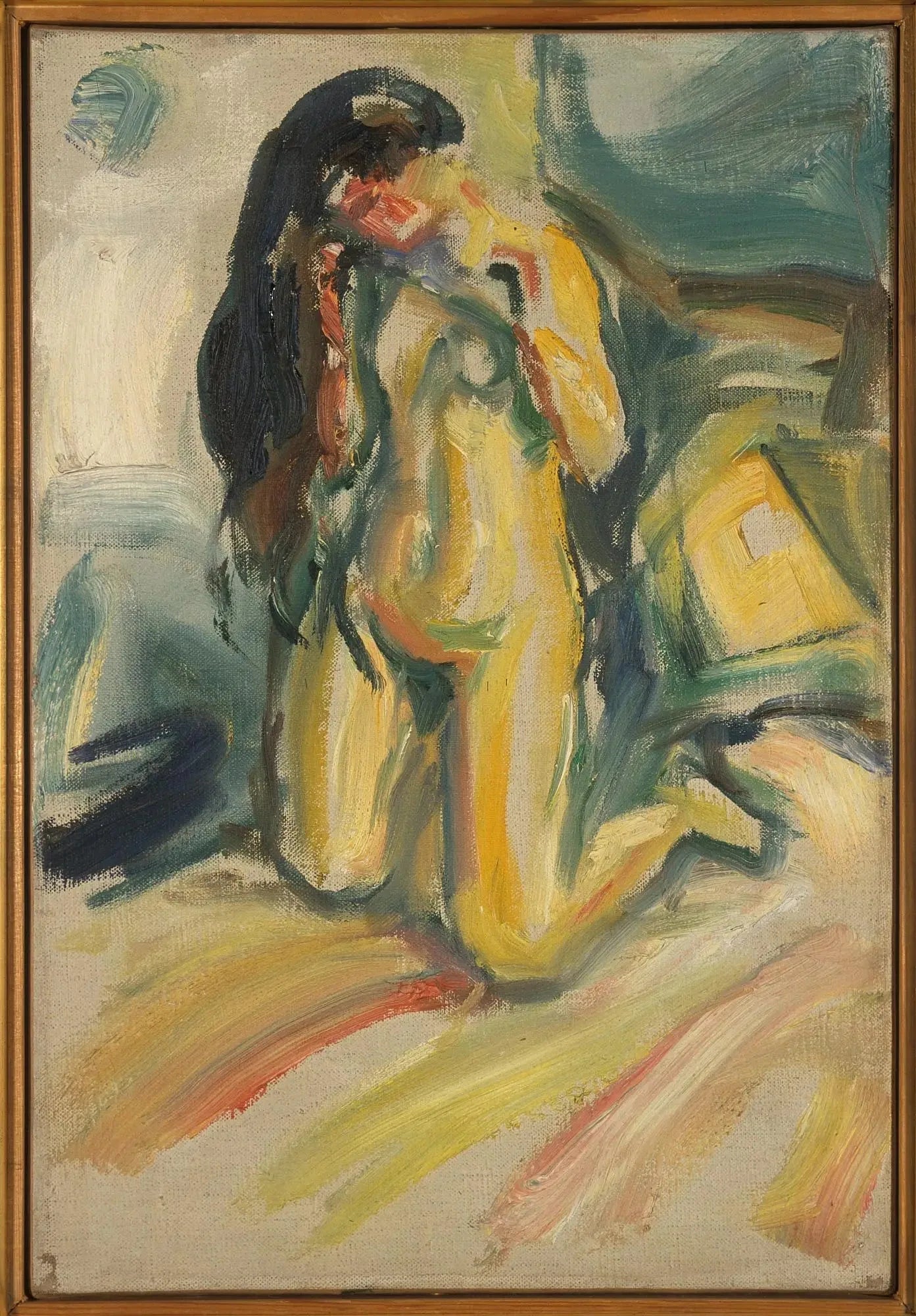 Nu agenouillé - Edvard Munch image 1 reproduction artisanale de tableau
