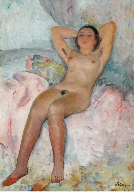 Nu Allongé bras Levés - Henri Lebasque image 1 reproduction d’œuvre d’art à l’huile