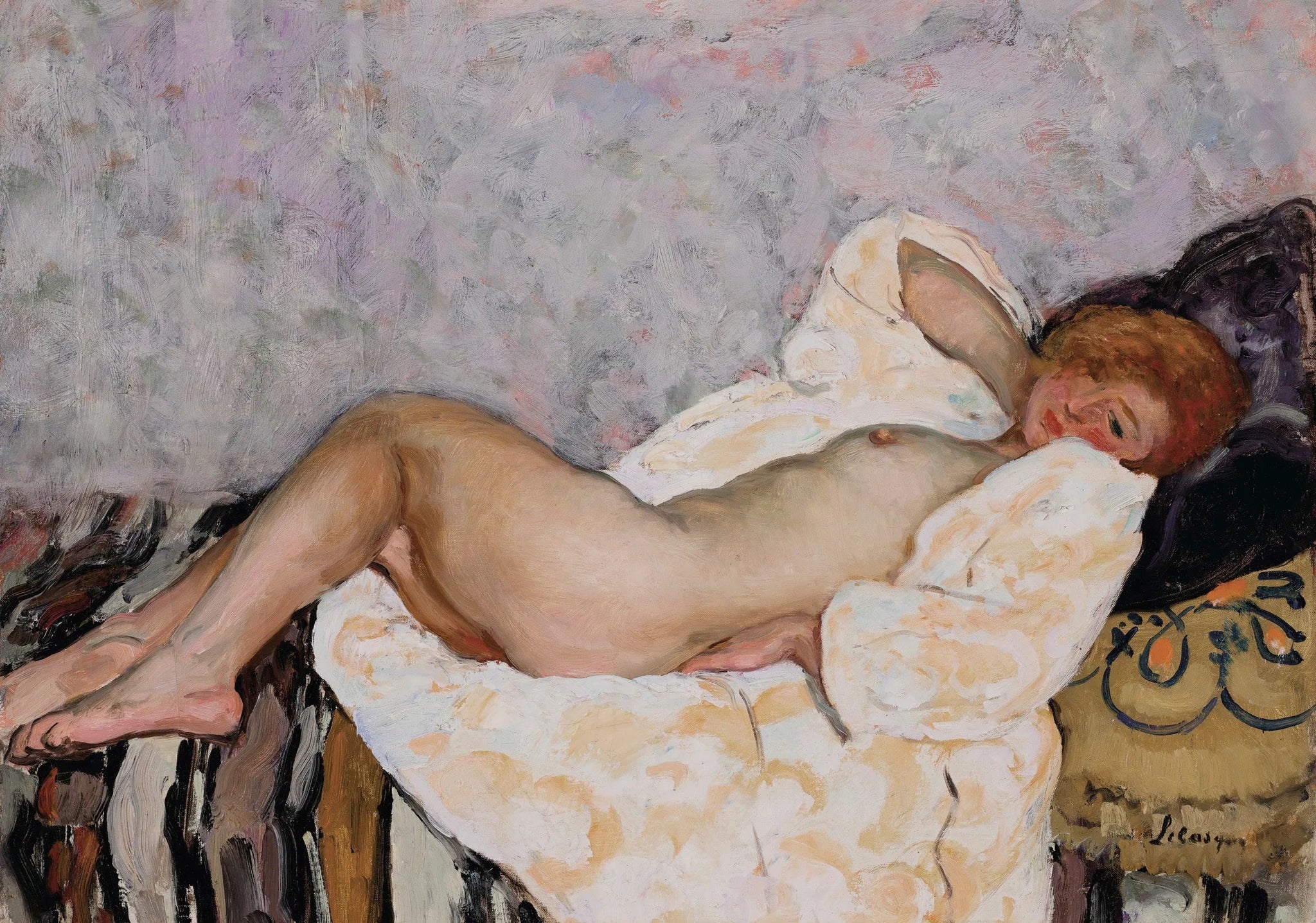 nu allongé - Henri Lebasque image 1 reproduction de peinture à l’huile