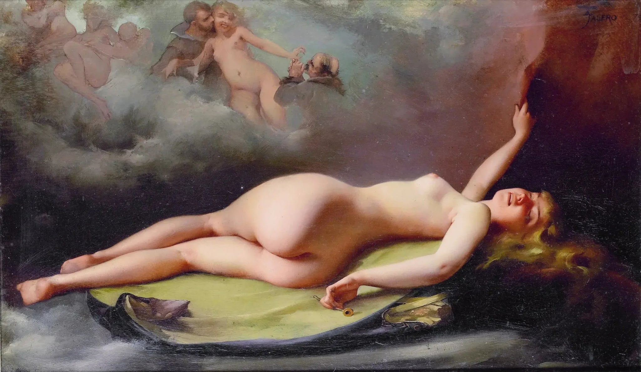 Nu allongé - Luis Ricardo Falero image 1 reproduction d’œuvre d’art à l’huile