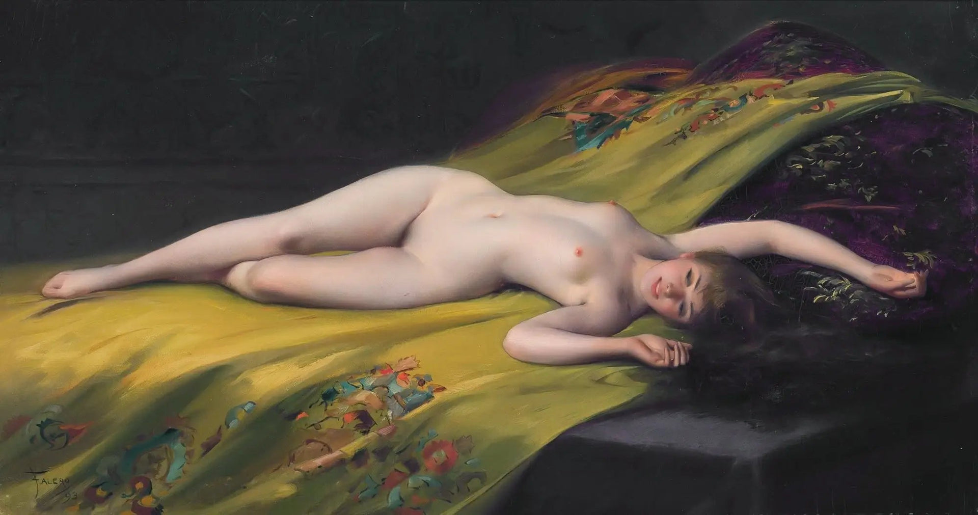 Nu allongé - Luis Ricardo Falero image 1 tableau peint à l’huile sur toile