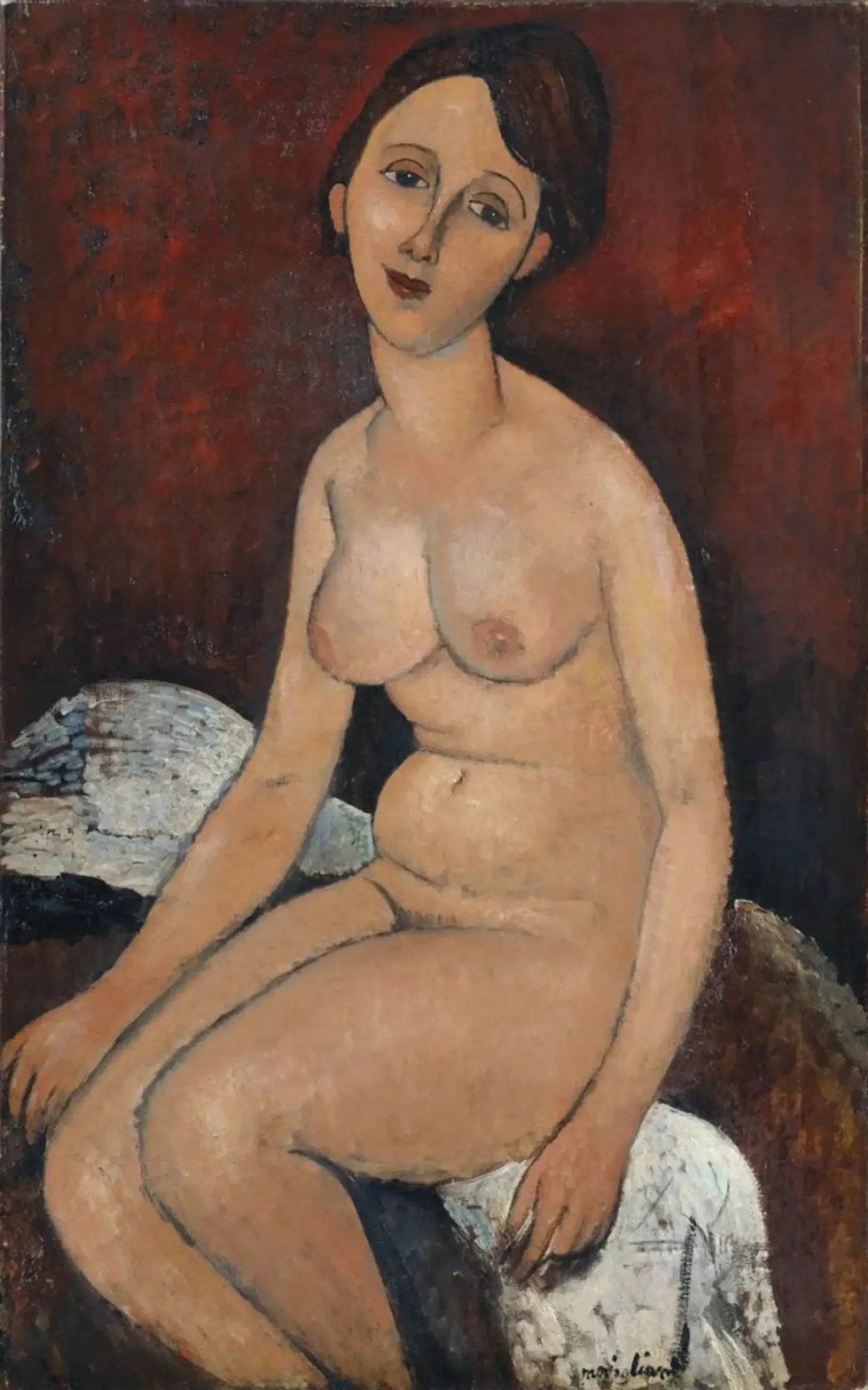 Nu assis - Amedeo Modigliani image 1 copie de tableau peinte à la main
