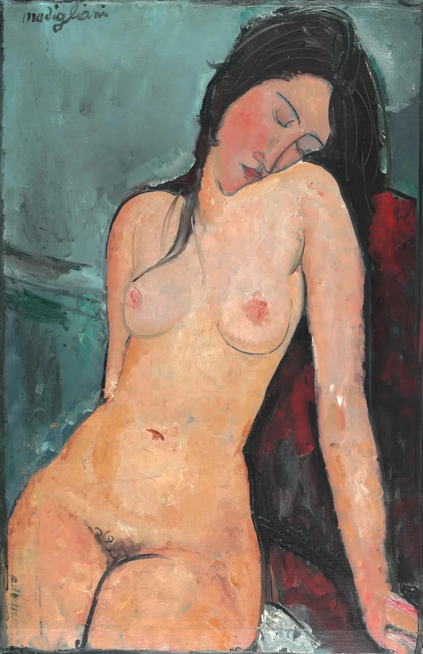 Nu assis - Amedeo Modigliani image 1 reproduction d’œuvre d’art à l’huile