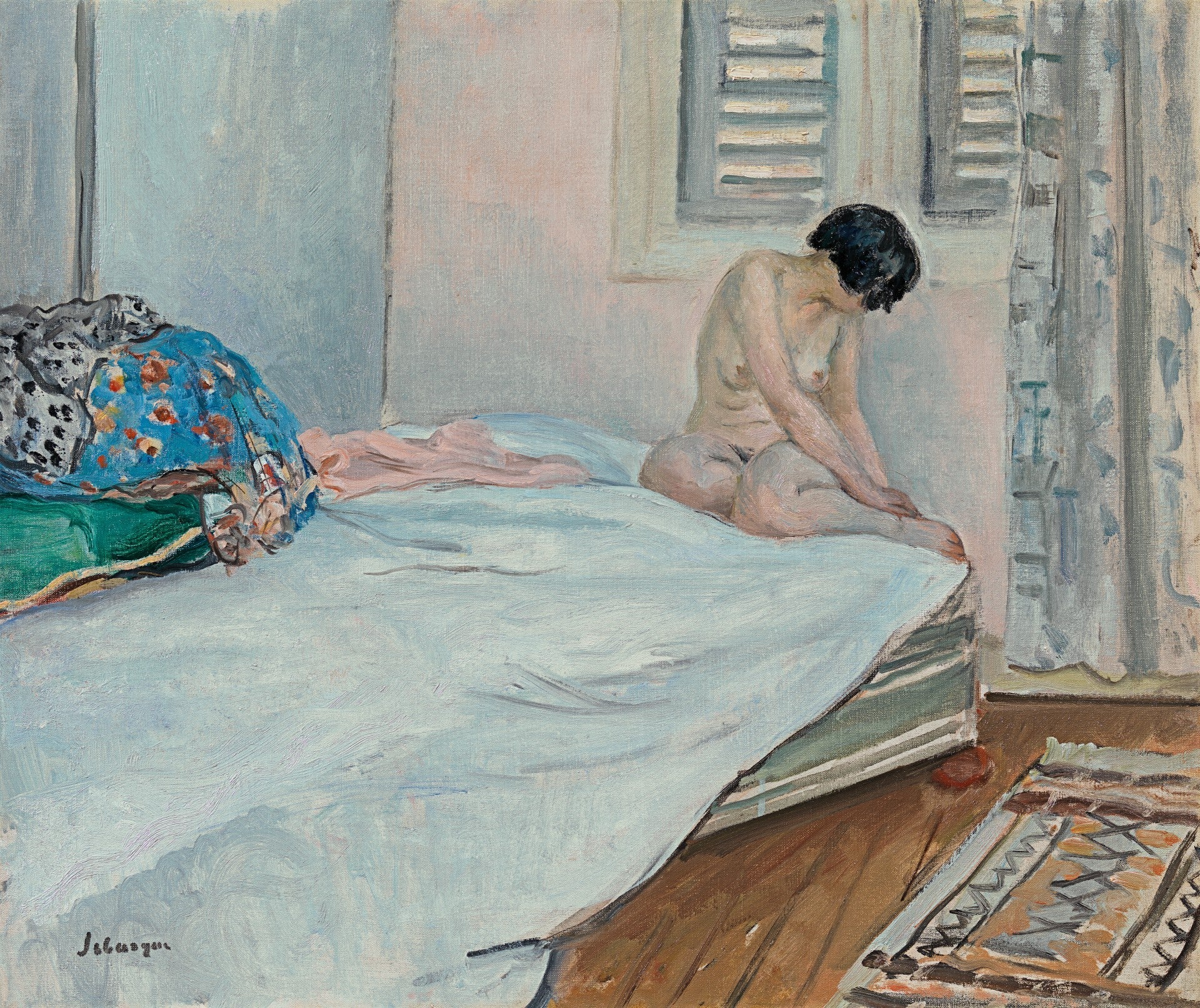 Nu assis au pied du lit, Le Cannet - Henri Lebasque image 1 reproduction réalisée par Alpha Reproduction