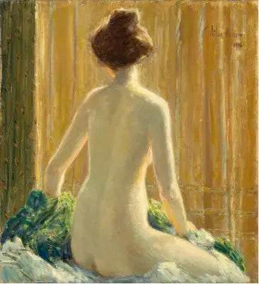 Nu assis - Childe Hassam image 1 copie peinte à la main à l’huile