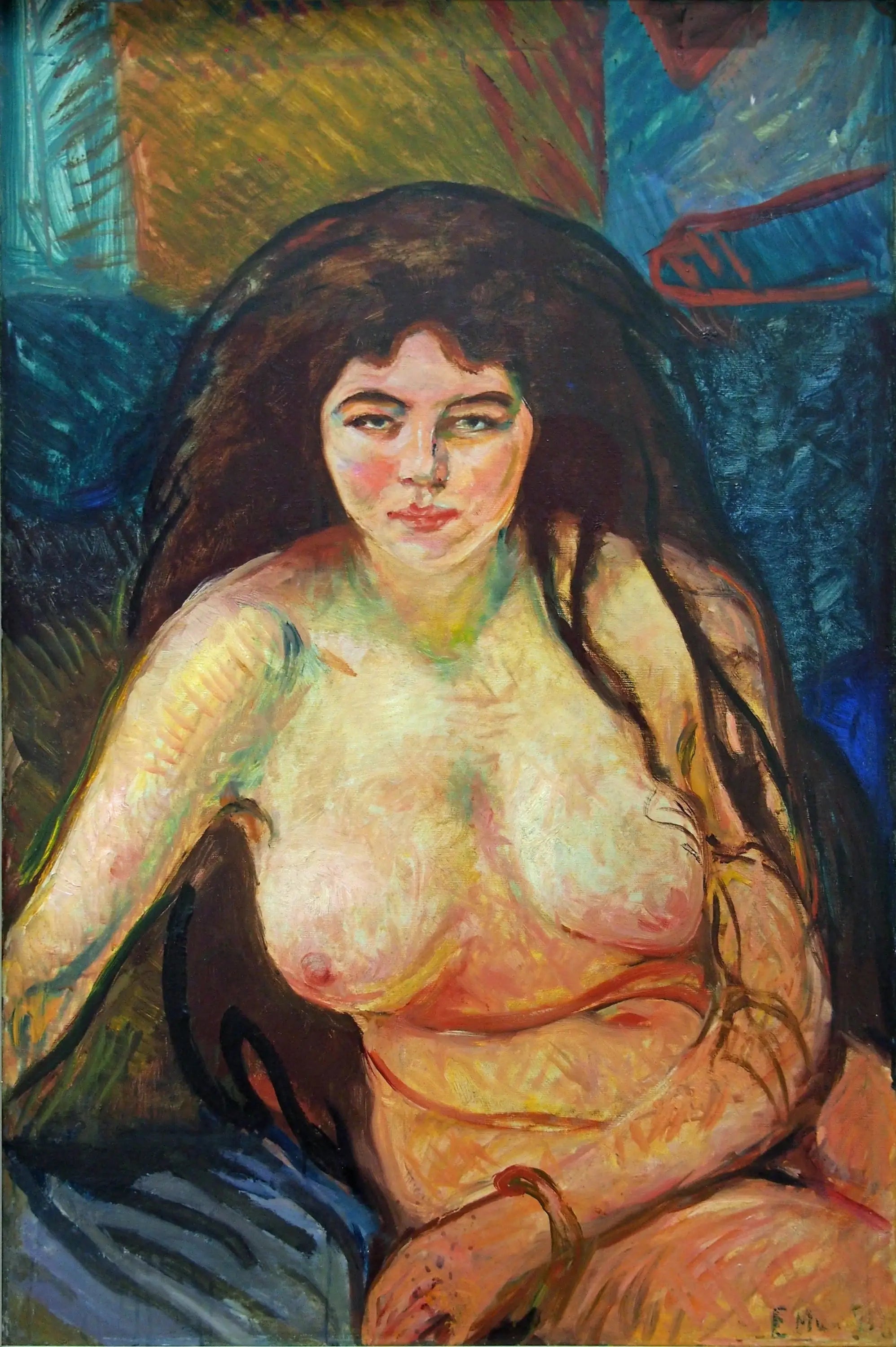 Nu assis - Edvard Munch image 1 reproduction artisanale de tableau