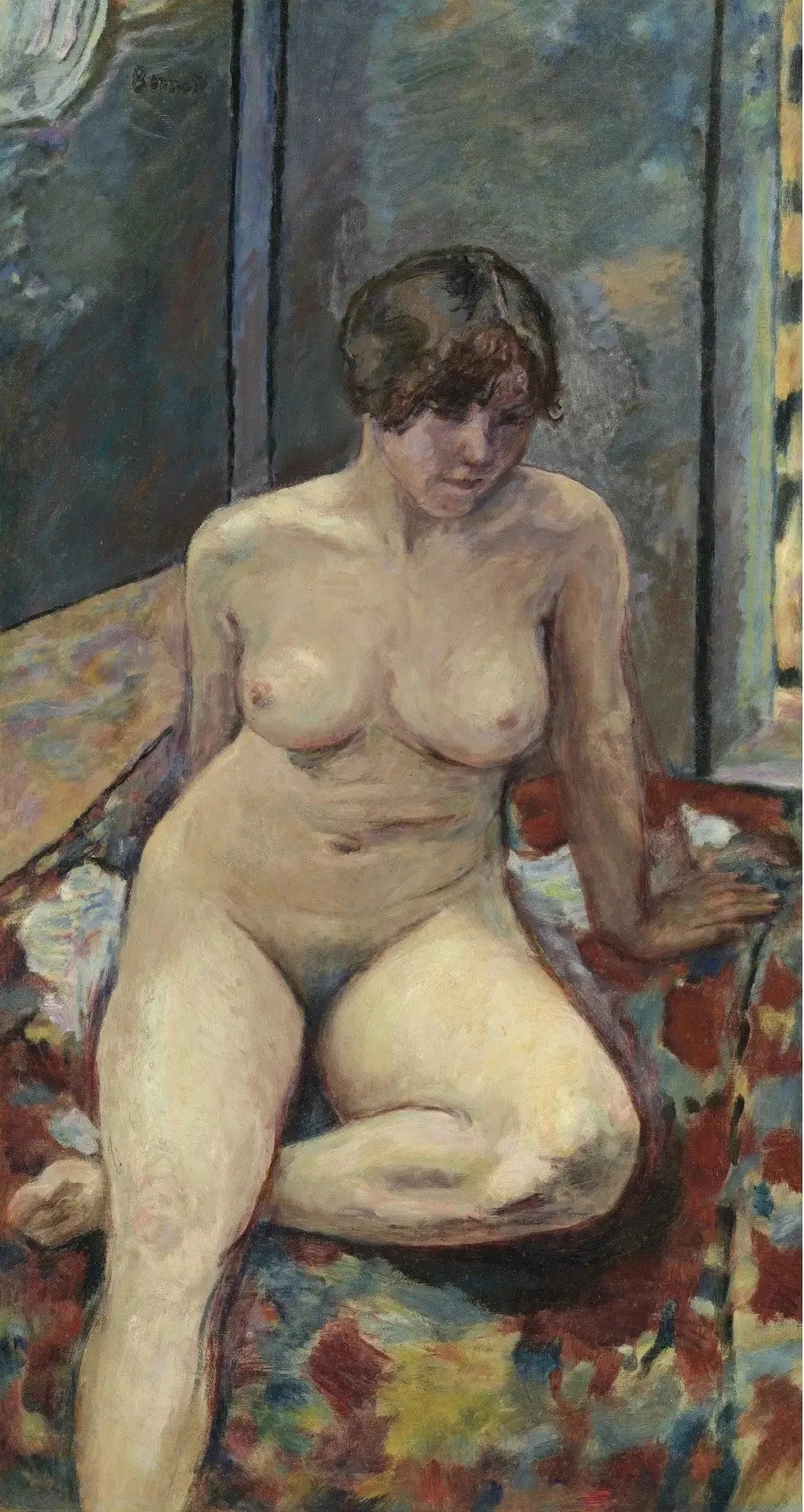 Nu assis, jambe pliée - Pierre Bonnard image 1 tableau peint à l’huile sur toile