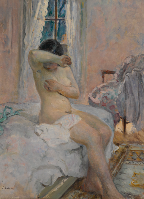 Nu assis sur le lit - Henri Lebasque image 1 reproduction artisanale de tableau