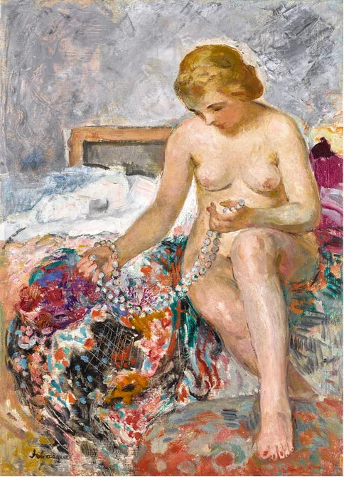 Nu au Coliier de perles - Henri Lebasque image 1 tableau peint à l’huile sur toile