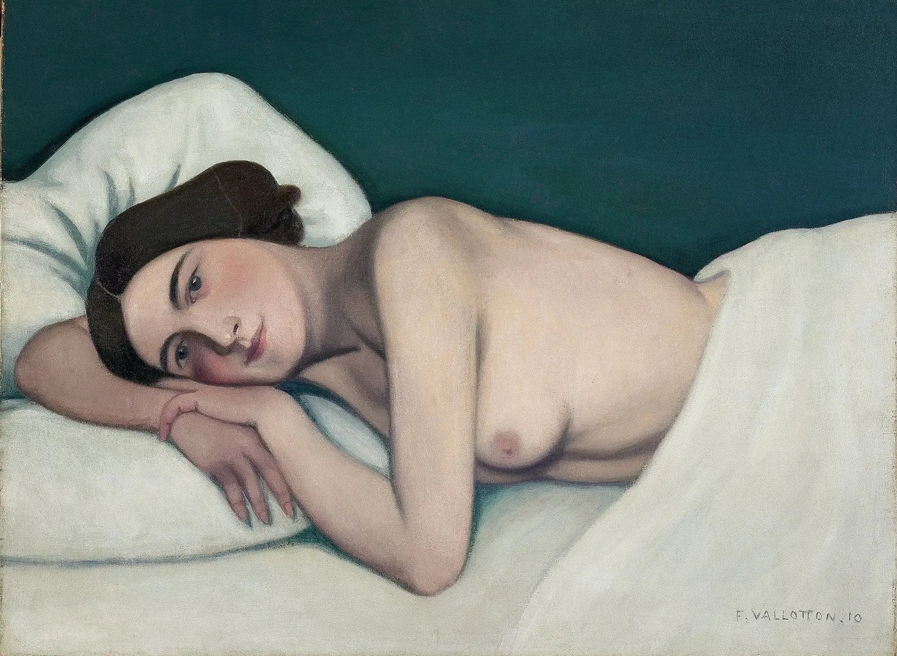 Nu au lit - Félix Vallotton image 1 reproduction de peinture à l’huile