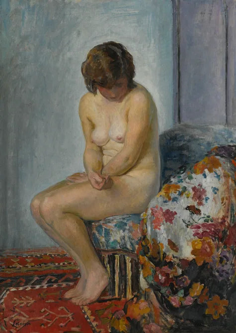 Nu au tapis rouge - Henri Lebasque image 1 copie de tableau peinte à la main