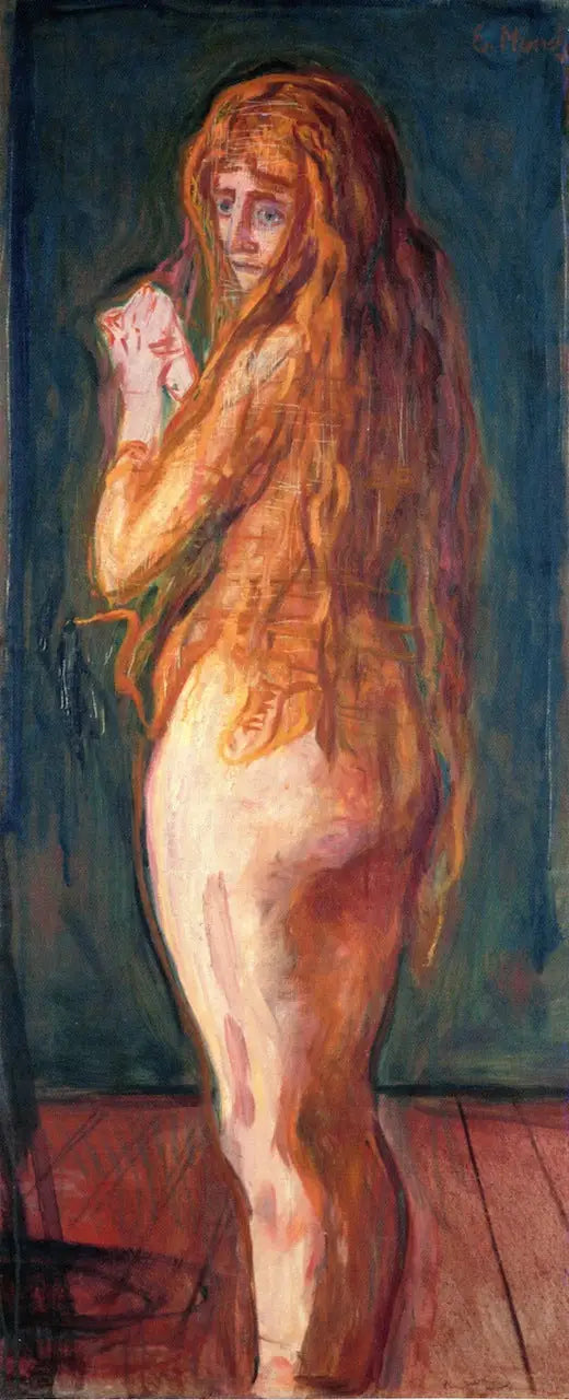 Nu aux longs cheveux roux - Edvard Munch image 1 copie de tableau peinte à la main