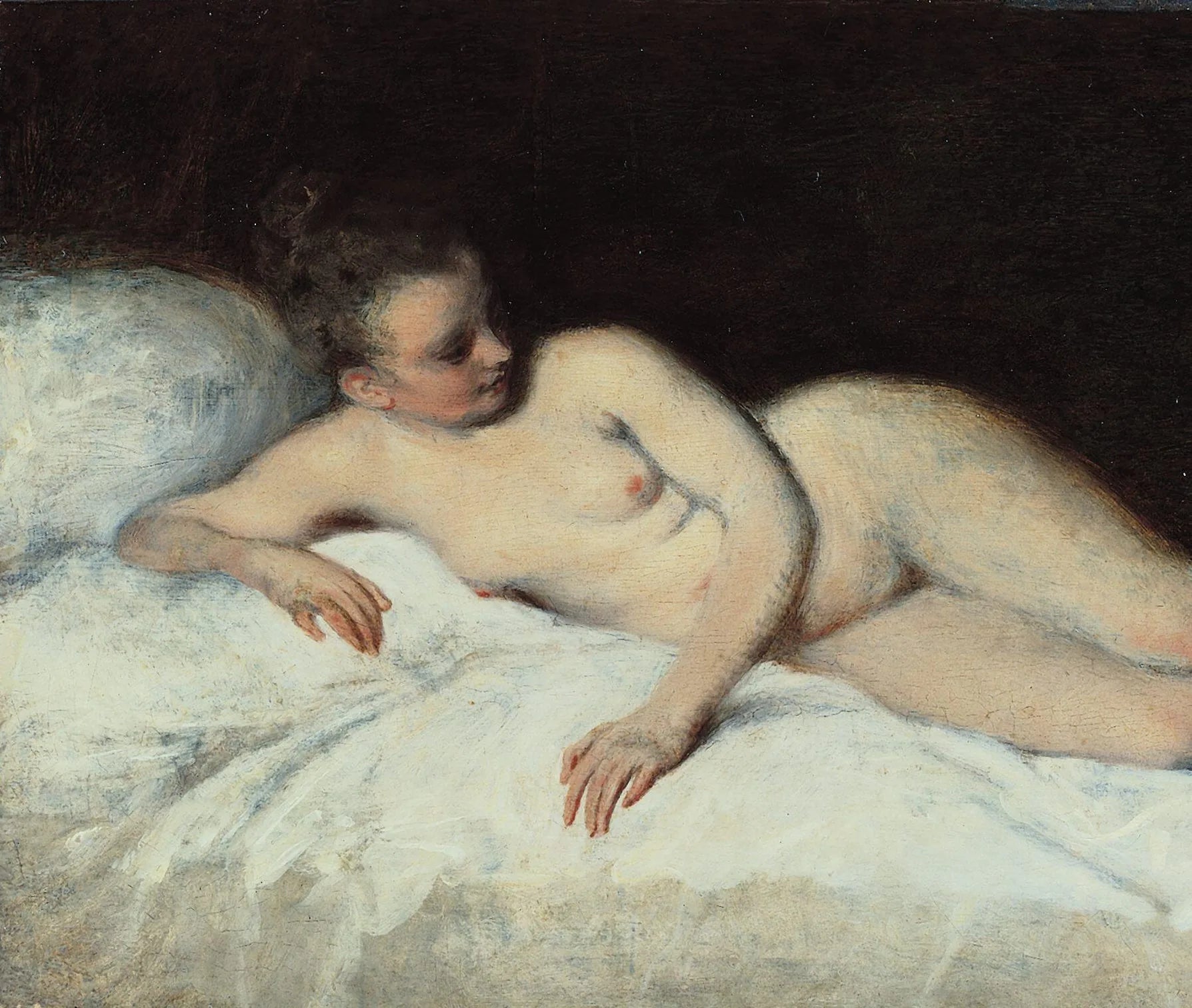 Nu couché - Antoine Watteau image 1 copie peinte à la main à l’huile