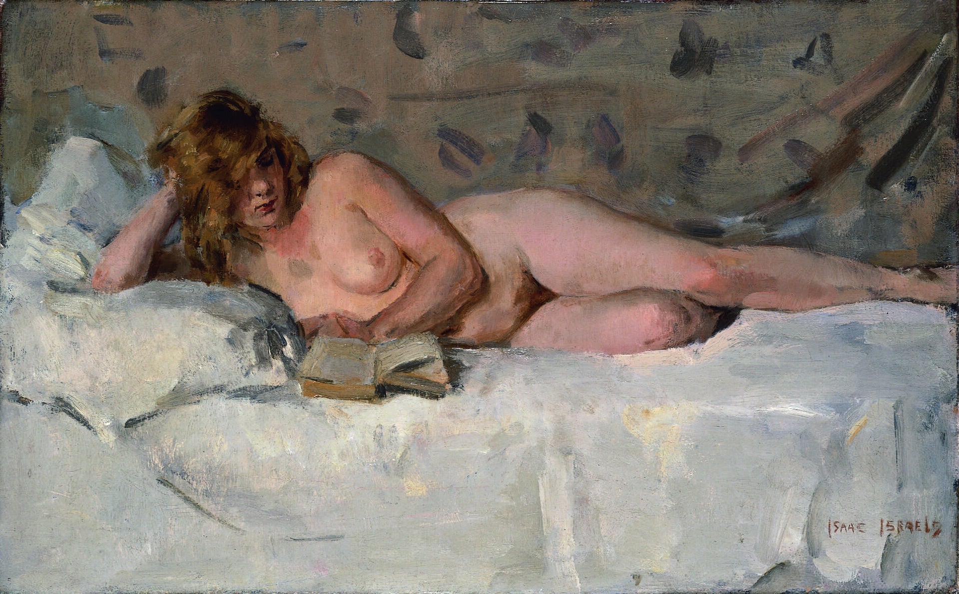 Nu couché (Sjaantje van Ingen) - Isaac Israëls image 1 reproduction artisanale de tableau
