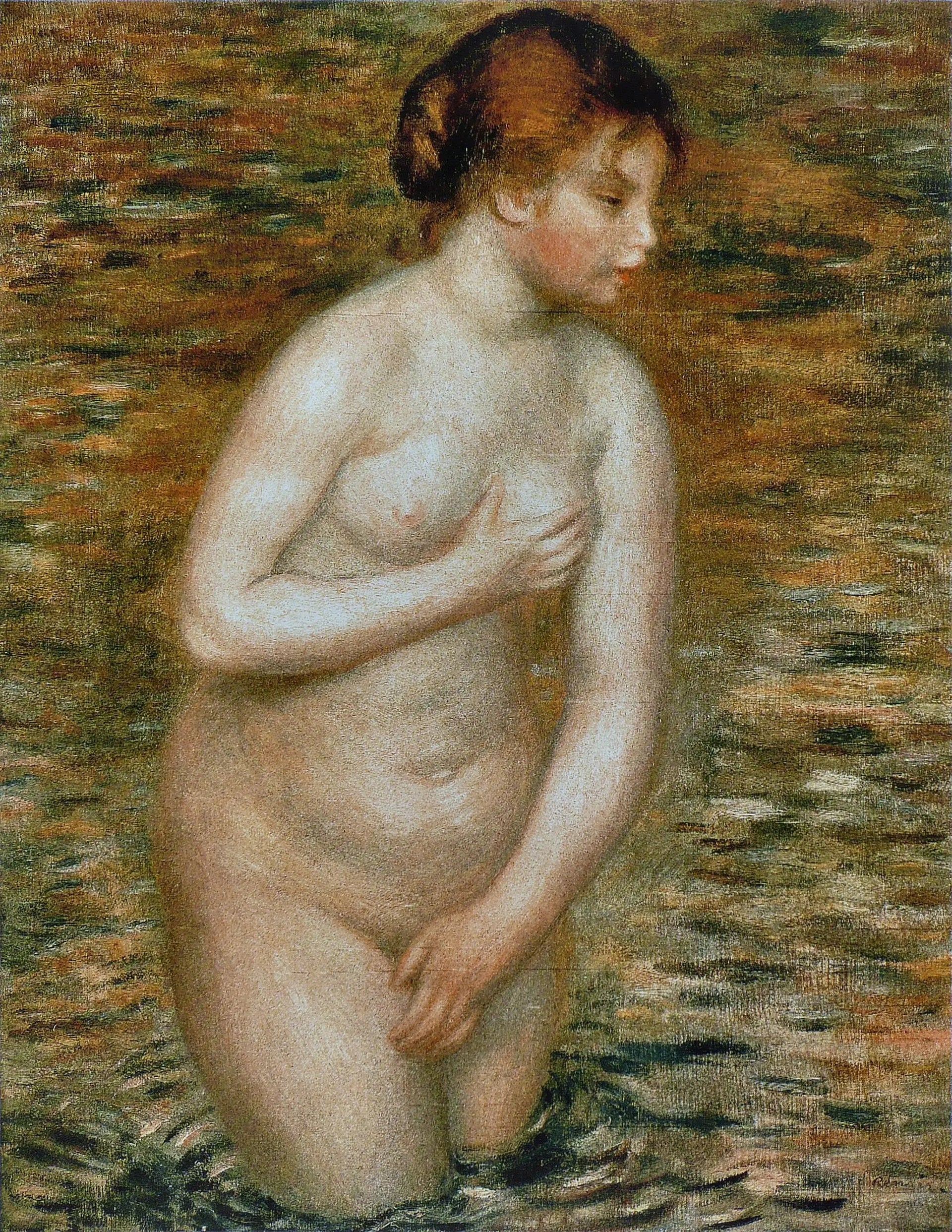 Nu dans l'eau - Pierre-Auguste Renoir image 1 copie peinte à la main à l’huile