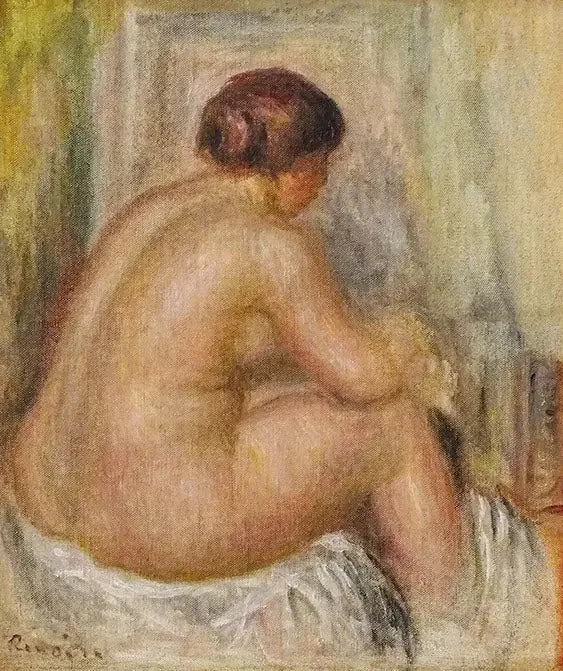 Nu de dos, assis - Pierre-Auguste Renoir image 1 copie de tableau peinte à la main