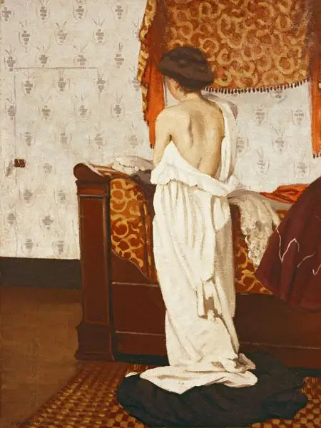 Nu de dos dans un intérieur - Félix Vallotton image 1 reproduction de peinture à l’huile